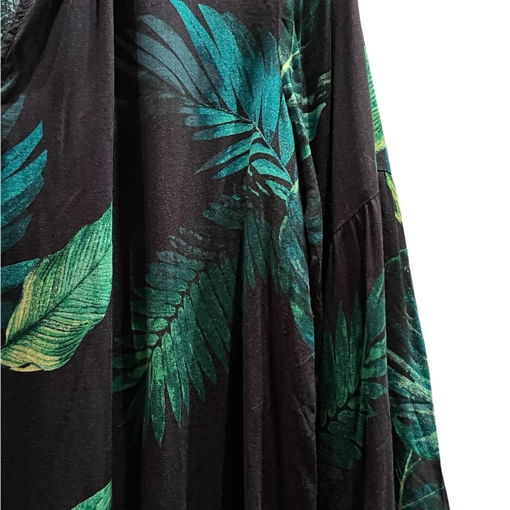 Old Navy Blue/Green Tropical Long Sleeve Top - Picture 3 of 4